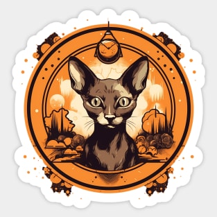Cornish Rex Cat Halloween, Cat Lover Sticker